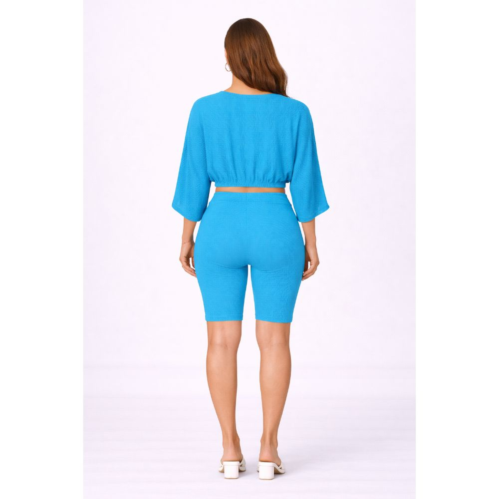 TwoPiece Stretchy Outfit in Bright Blue